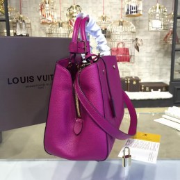 Replica Louis Vuitton Fuchsia Embossed Monogram Montaigne MM with Grained Finish