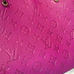 Replica Louis Vuitton Fuchsia Embossed Monogram Montaigne MM with Grained Finish