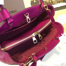 Replica Louis Vuitton Fuchsia Embossed Monogram Montaigne MM with Grained Finish