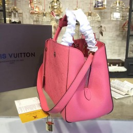 Replica Louis Vuitton Coral Pink Embossed Monogram Montaigne MM with Grained Finish