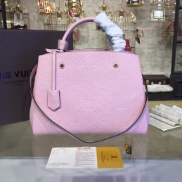 Replica Louis Vuitton Pale Pink Embossed Monogram Montaigne MM