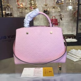 Replica Louis Vuitton Pale Pink Embossed Monogram Montaigne MM