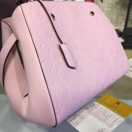 Replica Louis Vuitton Pale Pink Embossed Monogram Montaigne MM
