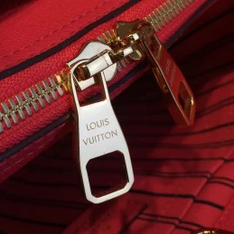 Replica Louis Vuitton Bright Red Embossed Monogram Montaigne MM