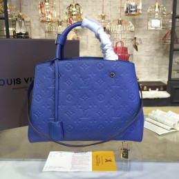 Replica Louis Vuitton Royal Blue Embossed Monogram Montaigne MM