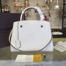 Replica Louis Vuitton White Embossed Monogram Montaigne MM