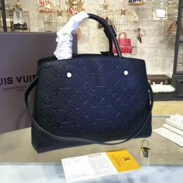 Replica Louis Vuitton Black Embossed Monogram Montaigne MM