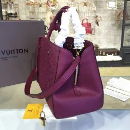 Replica Louis Vuitton Burgundy Embossed Monogram Montaigne MM