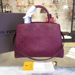 Replica Louis Vuitton Burgundy Embossed Monogram Montaigne MM