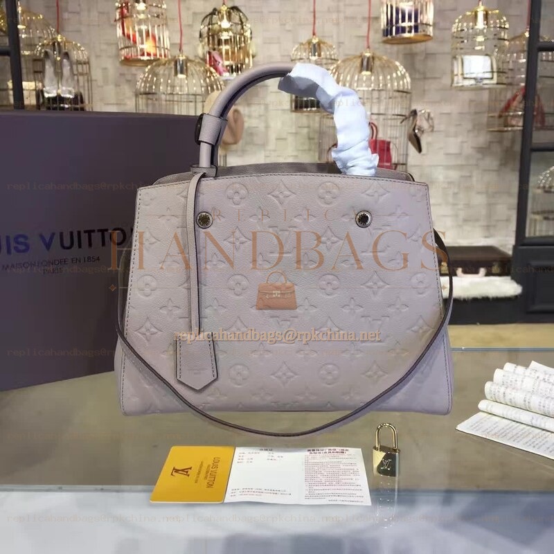 Replica Louis Vuitton Taupe Embossed Monogram Montaigne MM
