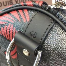 Replica Louis Vuitton Damier Graphite Red Floral Keepall Bandouliere 45
