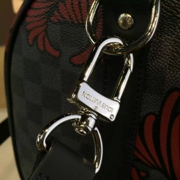 Replica Louis Vuitton Damier Graphite Red Floral Keepall Bandouliere 45