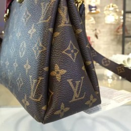 Replica Louis Vuitton Brown Monogram Bright Pink Trim Pallas BB