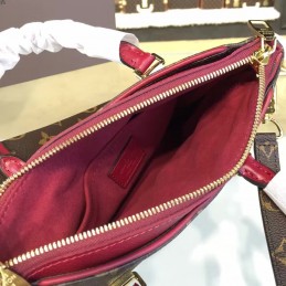 Replica Louis Vuitton Brown Monogram Bright Pink Trim Pallas BB