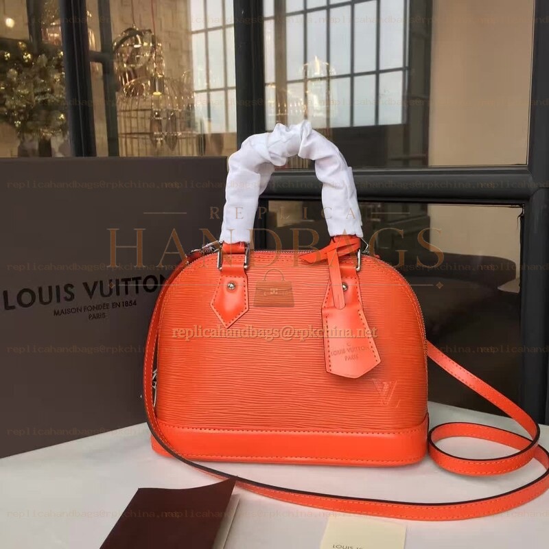 Replica Louis Vuitton Orange Textured Alma BB