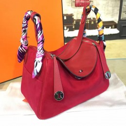 Replica Hermes Red Lindy 30 Bag Twilly Handle