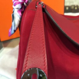 Replica Hermes Red Lindy 30 Bag Twilly Handle