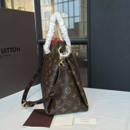 Replica Louis Vuitton Brown Monogram Pink Trim Pallas MM