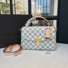 Replica Louis Vuitton White Damier Azur Pink Trim Croisette
