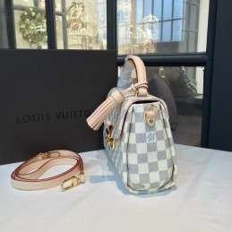 Replica Louis Vuitton White Damier Azur Pink Trim Croisette
