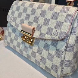 Replica Louis Vuitton White Damier Azur Pink Trim Croisette