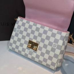 Replica Louis Vuitton White Damier Azur Pink Trim Croisette