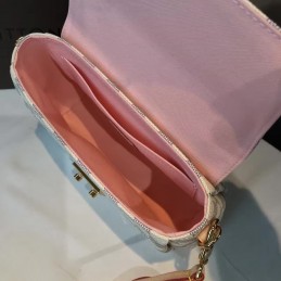 Replica Louis Vuitton White Damier Azur Pink Trim Croisette