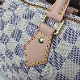Replica Louis Vuitton White Damier Azur Pink Trim Speedy 25