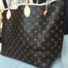 Replica Louis Vuitton Brown Monogram Fuchsia Interior Neverfull GM