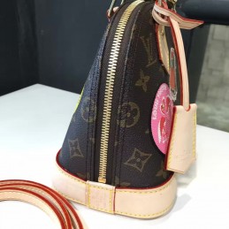 Replica Louis Vuitton Brown Monogram Patch Alma BB