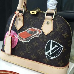 Replica Louis Vuitton Brown Monogram Patch Alma BB