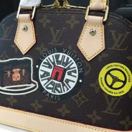 Replica Louis Vuitton Brown Monogram Patch Alma BB