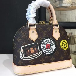 Replica Louis Vuitton Brown Monogram Patch Alma BB