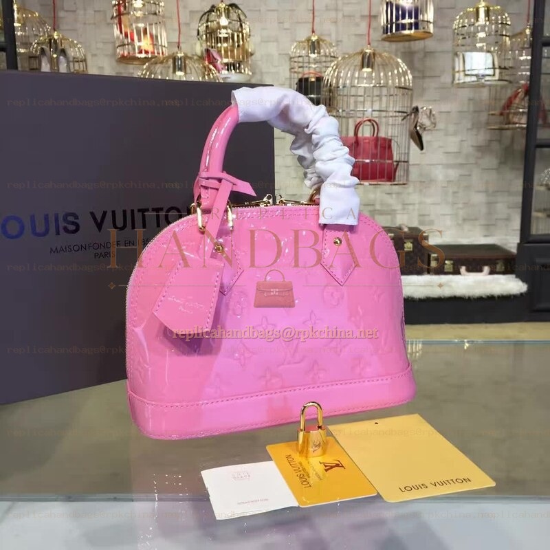 Replica Louis Vuitton Pink Embossed Monogram Alma BB