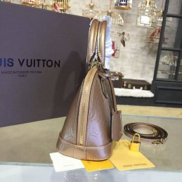 Replica Louis Vuitton Champagne Embossed Monogram Alma BB