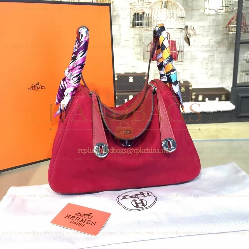 Replica Hermes Red Lindy 30 Bag Twilly Handle