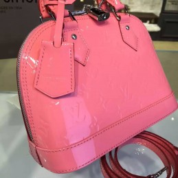 Replica Louis Vuitton Bright Pink Embossed Monogram Alma BB