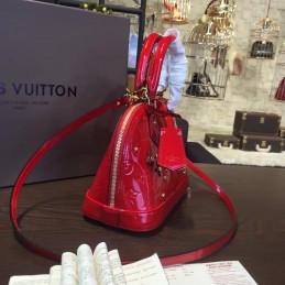 Replica Louis Vuitton Red Patent Monogram Floral Alma BB