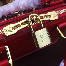 Replica Louis Vuitton Red Patent Monogram Floral Alma BB