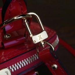 Replica Louis Vuitton Red Patent Monogram Floral Alma BB