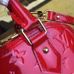 Replica Louis Vuitton Red Patent Monogram Floral Alma BB