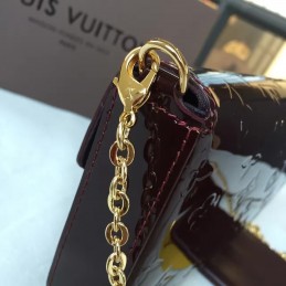 Replica Louis Vuitton Burgundy Patent Monogram Felicie Pochette