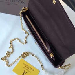 Replica Louis Vuitton Burgundy Patent Monogram Felicie Pochette