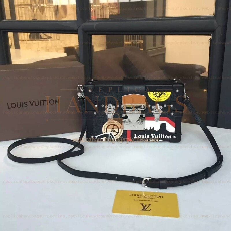 Replica Louis Vuitton Black Graphic Patch Petite Malle