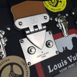 Replica Louis Vuitton Black Graphic Patch Petite Malle