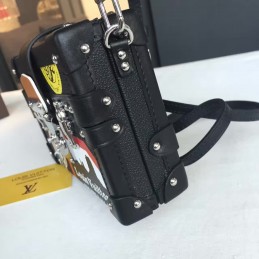 Replica Louis Vuitton Black Graphic Patch Petite Malle