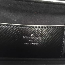 Replica Louis Vuitton Black Textured Patch Twist MM