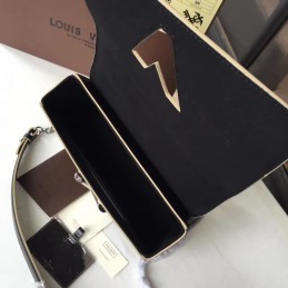 Replica Louis Vuitton Black Textured Patch Twist MM