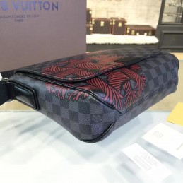 Replica Louis Vuitton Damier Graphite Red Floral District PM
