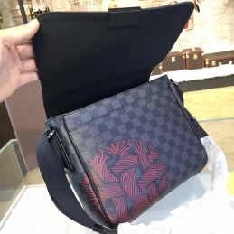 Replica Louis Vuitton Damier Graphite Red Floral District PM